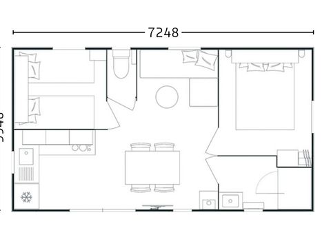 MOBILHOME 4 personnes - Mobil home Premium- 27 m² - 2 chambres-  TV