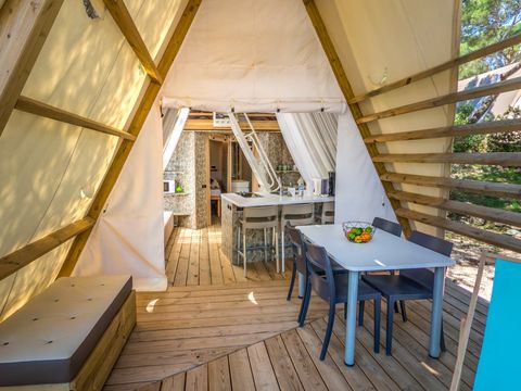 TENTE 4 personnes - Tente lodge à deux chambres (2+2)