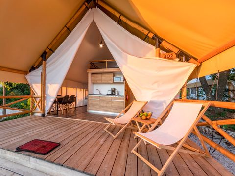 TENTE 6 personnes - Tente safari Premium à trois chambres (4+2)