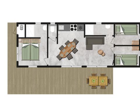 LODGE 6 personnes - Ecolodge I 3 Chambres