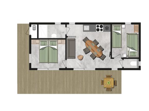 LODGE 5 personnes - Ecolodge l 2 Chambres