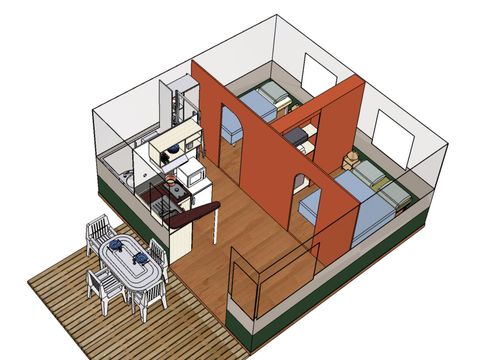 TENTE 5 personnes - Kanada Confort avec cabine de douche et toilettes