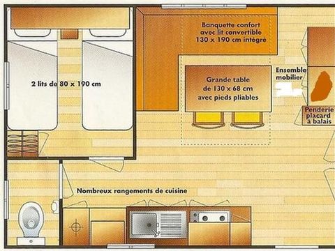 MOBILHOME 4 personnes - Mobil-home Eco - Confort 28m² 2 chambres - Arrivée le Samedi en Juillet et Août