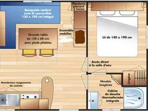 MOBILHOME 5 personnes - Mobil-home Grand Confort Lilas 28m² 2 chambres - Arrivée le Dimanche en Juillet et Août
