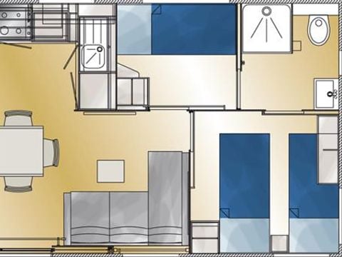 MOBILHOME 6 personnes - TAOS Luxe - 3 chambres