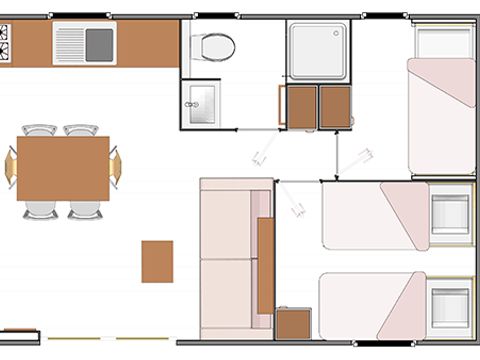 Tente en toile et en bois 6 personnes - Sunêlia Luxe Lodge 3 chambres 2 salles de bain - Draps fournis