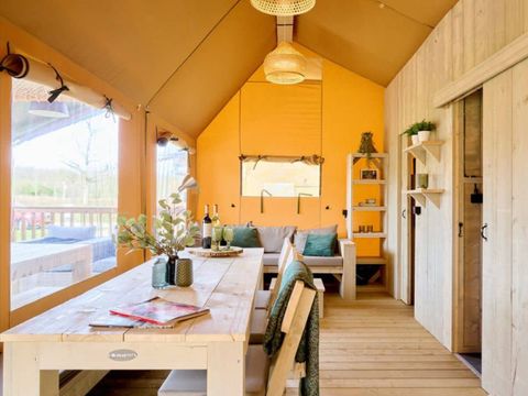 Tente en toile et en bois 9 personnes - Tente Safari 9 personnes - 4 chambres