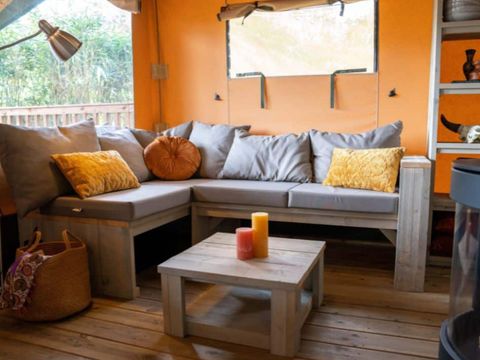 Tente en toile et en bois 9 personnes - Tente Safari 9 personnes - 4 chambres