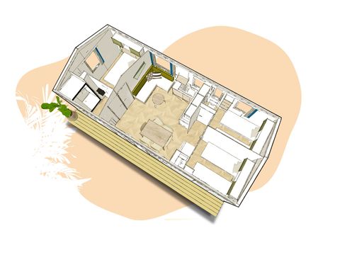 MOBILHOME 6 personnes - RIDEAU TOSCANE 87.3  33m² / 3 chambres - terrasse