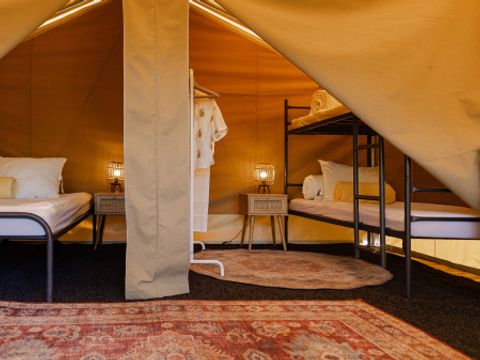 TENTE TOILE ET BOIS 4 personnes - Safari Lodge (avec sanitaires)