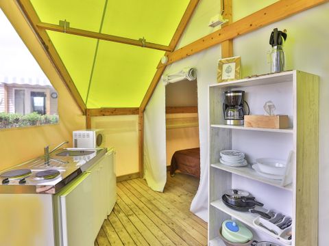 Tente en toile et en bois 5 personnes - Sahari 3 Pièces 5 Personnes Sans sanitaires