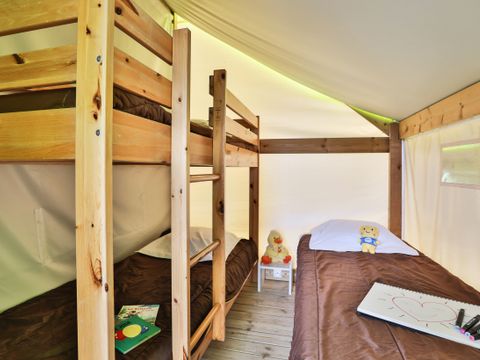 Tente en toile et en bois 5 personnes - Sahari 3 Pièces 5 Personnes Sans sanitaires