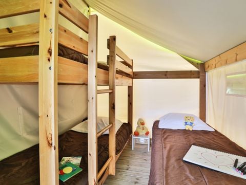 TENTE TOILE ET BOIS 5 personnes - Sahari 3 Pièces 5 Personnes Sans sanitaires