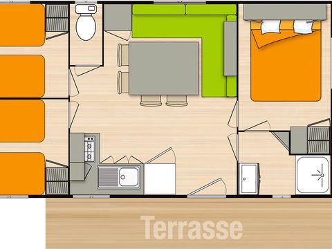 MOBILHOME 8 personnes - Confort 4 Pièces 6/8 personnes Climatisé + TV