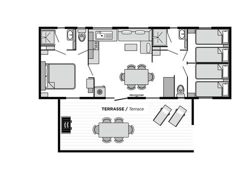 MOBILHOME 6 personnes - Santa Fé Trio Espace GRAND CONFORT PLUS