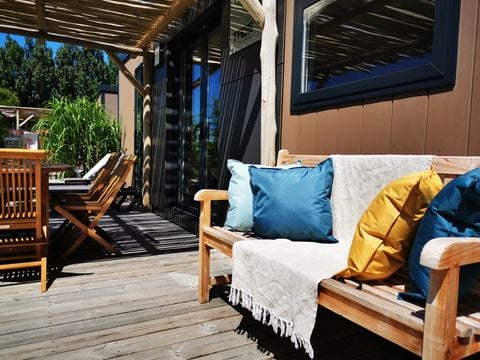 Mobilhome 6 personnes - SUNELIA LUXE TAOS 3 chambres - 40m² - Pergola exotique 6 pers
