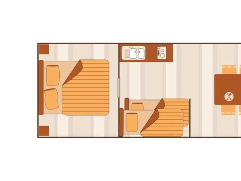Hébergement 4 personnes - Insolite Nature Roulotte les Ecrins 1 chambre2/4 personnes 17m2 2/4 pers