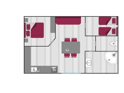 Mobilhome 4 personnes - Mobilhome Confort Missouri 2 chambres 4 personnes 26m² 2/4 pers