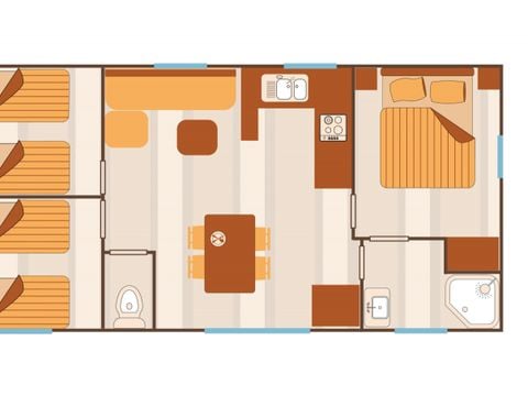Mobilhome 6 personnes - Mobilhome Confort Belledonne 3 chambres 6 personnes 32m² 2/6 pers