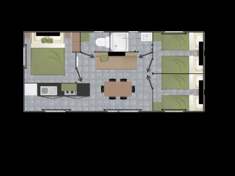 MOBILHOME 6 personnes - COTTAGE FAMILY GRAND LUXE (samedi)
