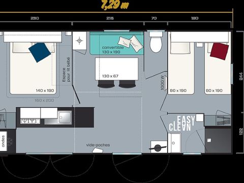 MOBILHOME 4 personnes - 2 chambres - 26m2 - Super Mercure Riviera
