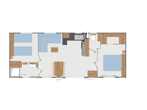 MOBILHOME 6 personnes - Elégance 2 chambres (6 pers) terrasse et climatisation