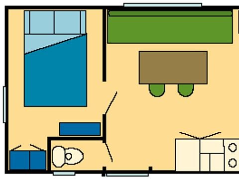 MOBILHOME 4 personnes - CLASSIQUE TYPE III - CLIM - TV