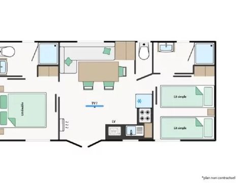 Mobilhome 4 personnes - Mobile-home PREMIUM HOBEREAU 4 personnes
