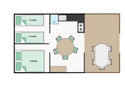 Tente en toile et en bois 4 personnes - Lodge - PINSON