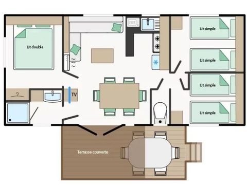 Mobilhome 6 personnes - Mobile-Home AVOCETTE**** 6 personnes