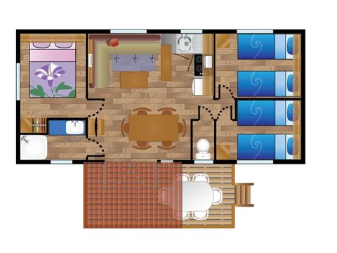 Mobilhome 6 personnes - Mobile-Home AVOCETTE**** 6 personnes