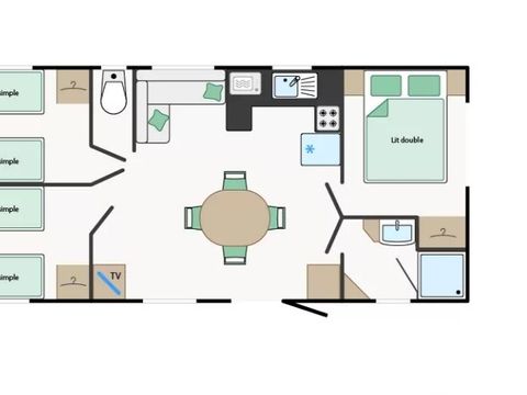 Mobilhome 6 personnes - Mobile-Home BIHOREAU*** 6 personnes