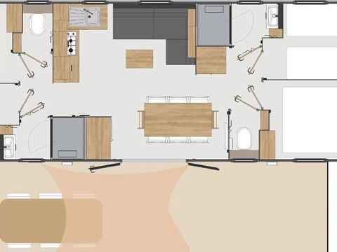 Mobilhome 8 personnes - Mobile-home BERNACHE**** 8 personnes