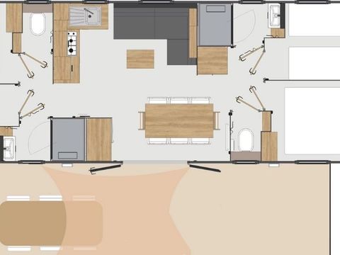Mobilhome 8 personnes - Mobile-Home BERNACHE**** 8 personnes