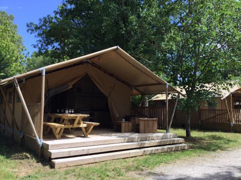 Tente en toile et en bois 4 personnes - Lodge Woody 27