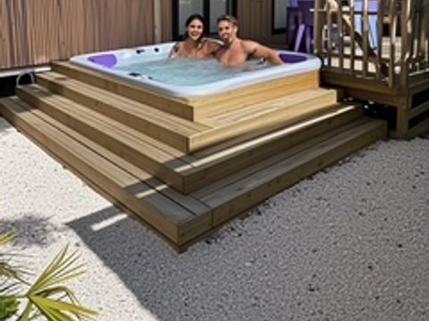 MOBILHOME 4 personnes - Mobil-home Premium 30m² 2 chambres + terrasse 25m² - TV - Clim - Spa 1/4 pers