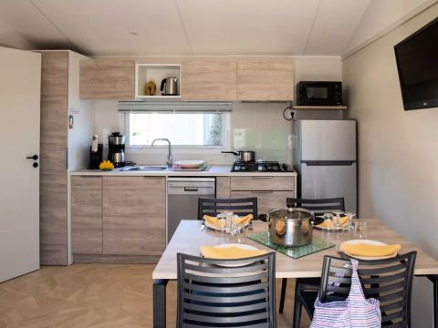 MOBILHOME 4 personnes - Cottage Luxe Dinos 3 Pièces 4 Personnes Climatisé + TV