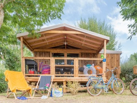 TENTE TOILE ET BOIS 4 personnes - Cosyflower Premium 38 m² - 2 chambres - TV + Draps + Serviettes 4 pers.