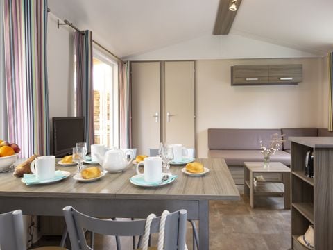MOBILHOME 6 personnes - Mobil-home Premium 40m² - 3 chambres - terrasse couverte - TV + draps + serviettes 6 pers.