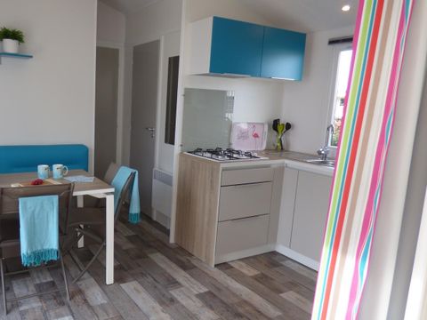 MOBILHOME 6 personnes - Mobilhome ARCHIPEL Premium 30m² - 3 chambres / terrasse couverte + TV + LV + Draps 6 pers