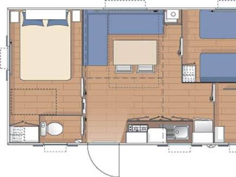 MOBILHOME 4 personnes - Mobilhome CELTIQUE Standard 27m² - 2 chambres / terrasse + TV 4 pers