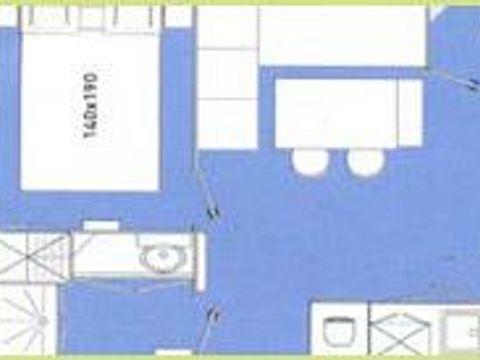 MOBILHOME 6 personnes - ARMOR Confort 33m² - 3 chambres / Terrasse couverte 
