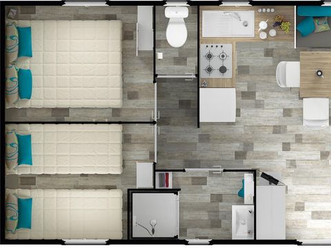 MOBILHOME 8 personnes - Mobilhome FAMILY Premium 36m² - 4 chambres / terrasse couverte