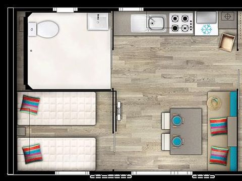 MOBILHOME 4 personnes - MOLENE Confort PMR 31m² - 2 chambres / terrasse couverte + TV