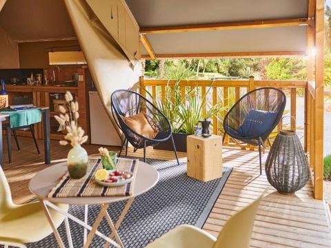 Tente en toile et en bois 4 personnes - Tente Lodge Wood [Nouveauté!] - 23m² - 2 chambres