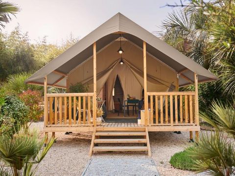 Tente en toile et en bois 4 personnes - Tente Lodge Wood [Nouveauté!] - 23m² - 2 chambres