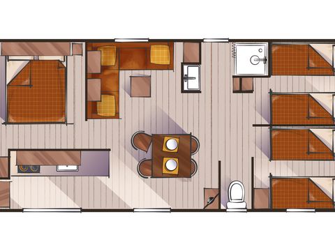 MOBILHOME 8 personnes - Monkey 3 chambres