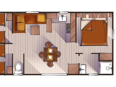 MOBILHOME 6 personnes - Oasis 3 chambres (dimanche)