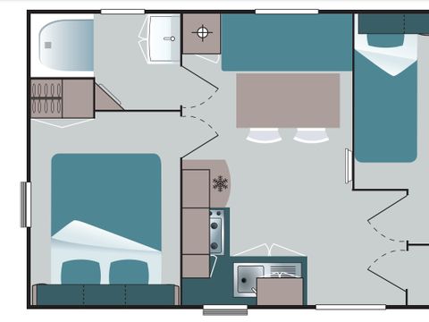 MOBILHOME 4 personnes - Birdy 2 chambres (samedi)