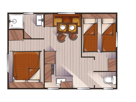 MOBILHOME 4 personnes - Birdy 2 chambres (samedi)